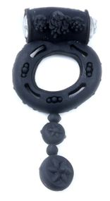 Эрекционное вибро кольцо BOSS Vibrating Cock Ring with balls Black, BS6700044 sexstyle