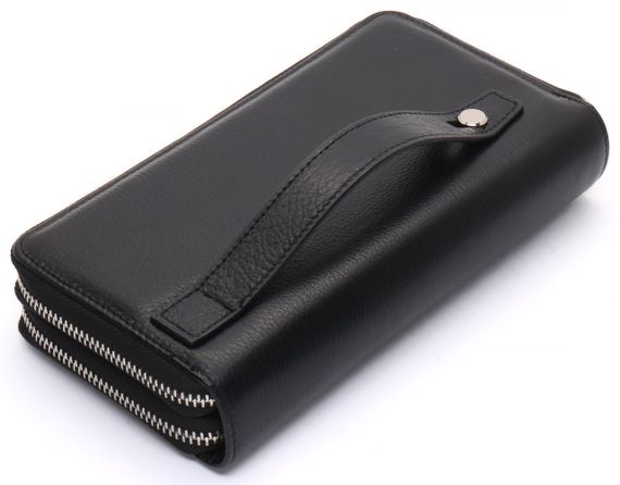 Черный мужской клатч на две молнии из натуральной кожи Marco Coverna MC-801-1 | Зображення 2
