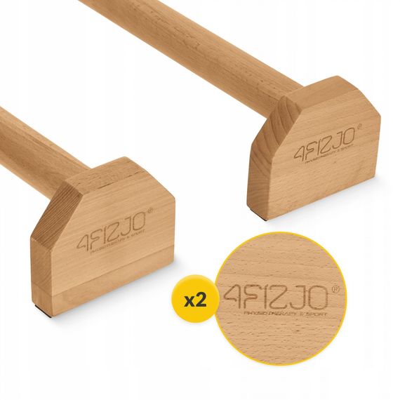 Упори для віджимань (паралети) 4FIZJO дерев'яні, подовжені 4FJ0644 (P-5905973400367) | Зображення 1