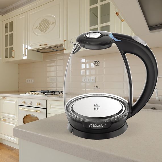 Електрочайник скляний Maestro MR-057, 1.7 л, 2200 Вт, з підсвіткою | Зображення 1