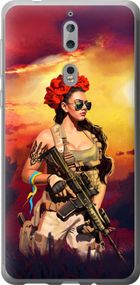 Чехол на Nokia 8 Украинка с оружием "5316u-1115-17620"