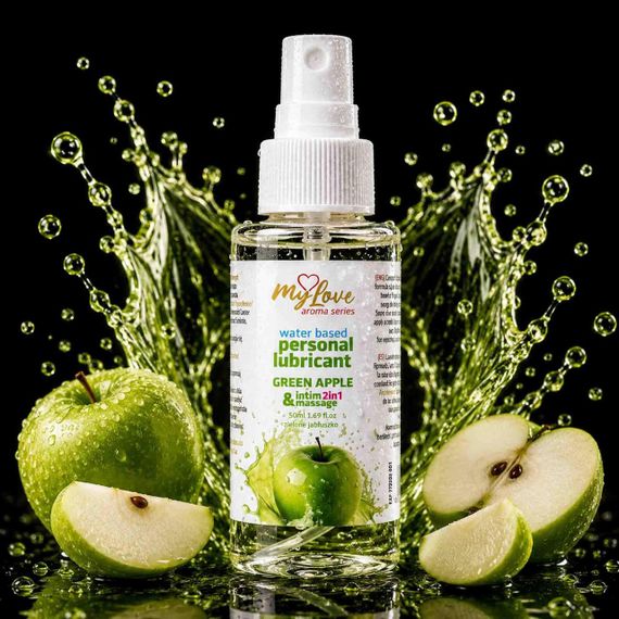 2в1 лубрикант та масажний гель - MyLove Aroma Series Intim&Massage Green Apple, 50 мл Sex Aura | Зображення 1
