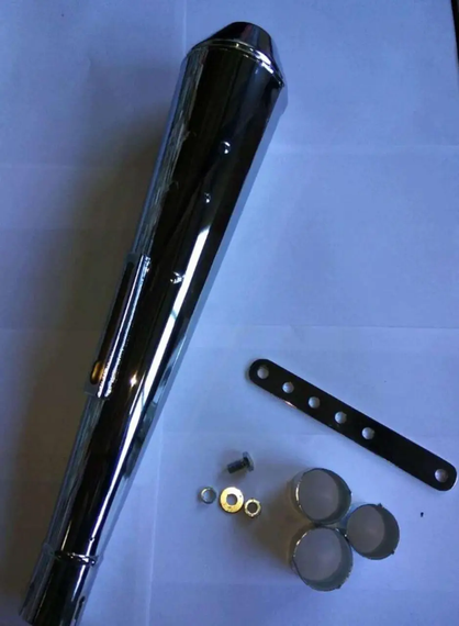 Глушник тюнінг мото 510*96mm (нержавіюча сталь, сопло, хром, прямоток)