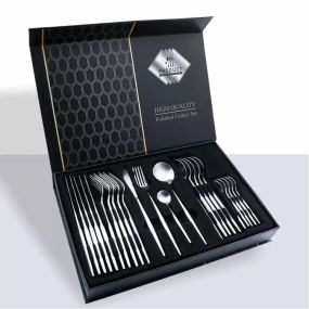 Набор столовых приборов Kitchen Ware 24 шт из нержавеющей стали на 6 персон Silver