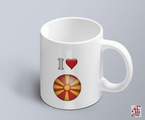 Чашка  з принтом я люблю Македонію з зображенням прапору  (02010109030)