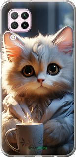 Чохол на Huawei P40 Lite Білий кіт "5646t-1887-2448"