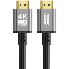 Кабель мультимедийный HDMI to HDMI 5.0m v2.0 black XO (GB017B-HDMI.tranish)