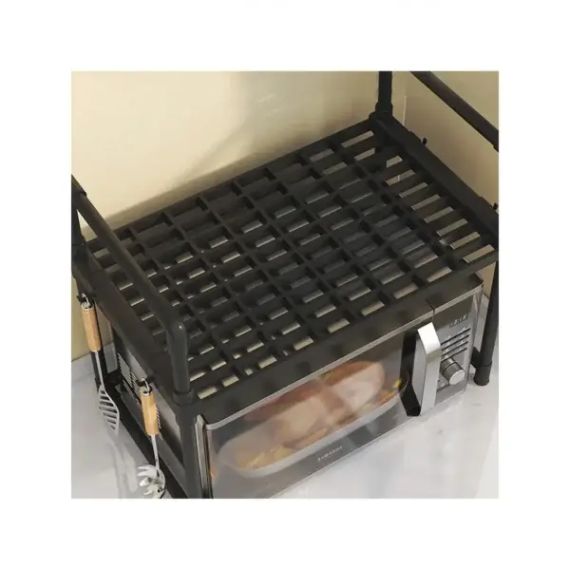 Полиця-стелаж для кухонного посуду з гачками YH-6616-1 Універсальна полиця для кухні 48х26х49 см | Зображення 1