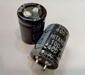 100mkf - 400v ELP 22x30mm (6f30-Hitano), 85°C конденсатор електролітичний