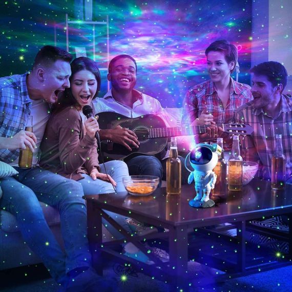 Лазерный ночник-проектор звездного неба Астронавт, от USB, с пультом / Детский светодиодный светильник | Зображення 8