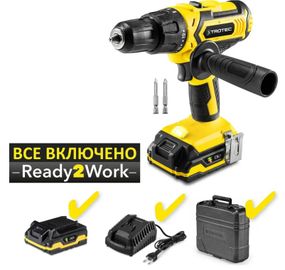 Дриль-шурупокрут акумуляторний ударний Trotec PHDS 11-20V з АКБ та ЗП + кейс (4410000502)