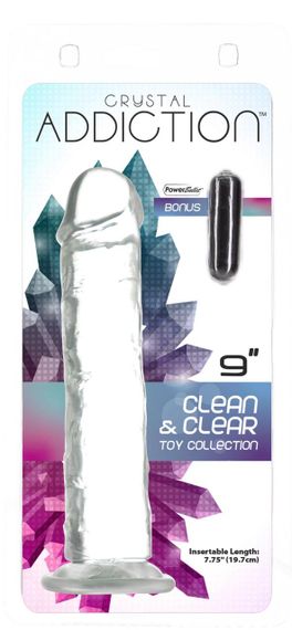 Прозрачный фаллоимитатор на присоске ADDICTION Vertical Dong 9″, вибропуля в подарок sexstyle | Зображення 2