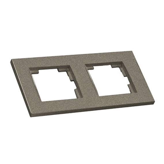 Рамка горизонтальна двомісна RITA, Mutlusan, "графіт", (арт.47-06-74)