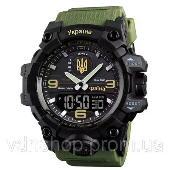 Водонепроницаемые наручные часы для военных спорта SKMEI 6851/1586AG, Военные часы для всу IG-73 | Зображення 6