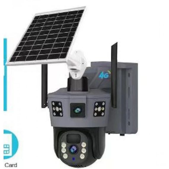 360 Камера ЧЕРНАЯ ВАЙ ФАЙ XPRO P18WIFI Solar ptz 6MP camera app:v380pro (44721-_1733)