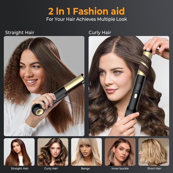 Беспроводной выпрямитель для волос Atopskins, дорожный выпрямитель для волос «2 в 1» с тремя режимами нагрева, | Зображення 5