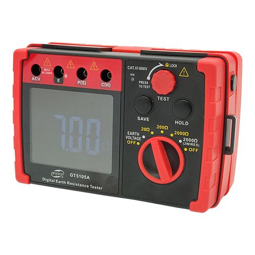 Вимірювач опору заземлення (0-2000 Ω) BENETECH GT5105A | Зображення 1