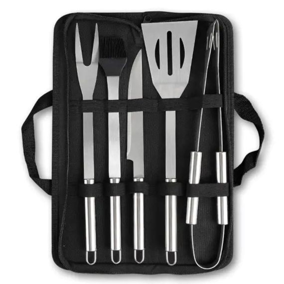 Набір аксесуарів для барбекю, мангала, гриля 5 предметів 40х10х5 см мангальне приладдя HP-20-72