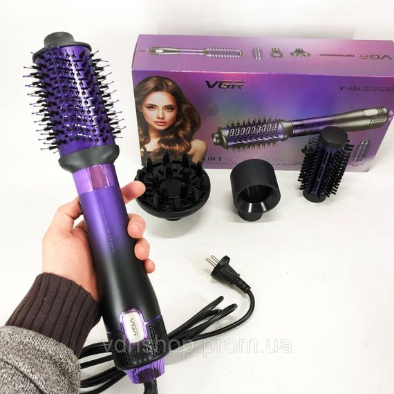 Функциональный профессиональный фен, Многофункциональный фен щетка для волос для дома и салона KL-16 | Зображення 5