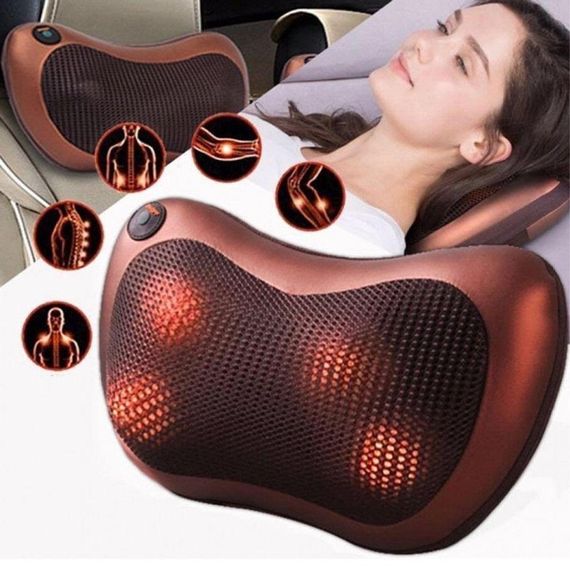 Роликова масажна подушка Massage Pillow Масажер для спини та шиї та інфрачервоним прогріванням | Зображення 1