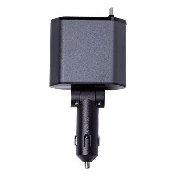 Автомобільний зарядний пристрій з висувними кабелями та портами USB-A/USB-C HP-C1 | Зображення 2