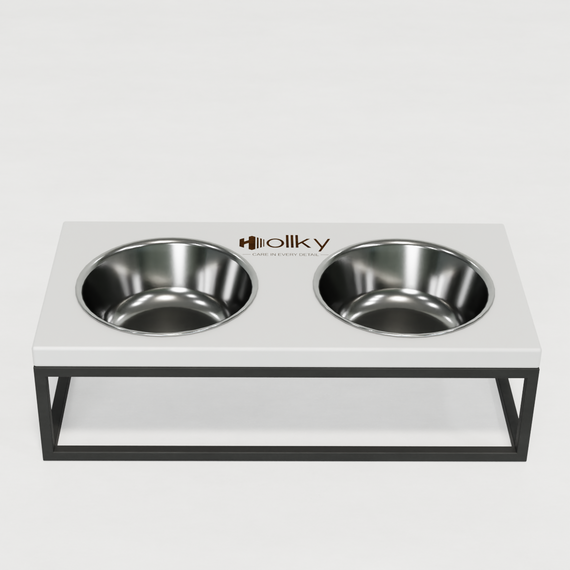 Миски на подставке для средних собак и больших котов Hollky Base M (2 × 0,95 л) BM-422110-GRWH | Зображення 3