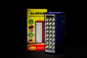 Фонарь ALMINA переносной светодиодный с повербанком 24 LED, ЗУ 220V, сменный аккумулятор 6В Power Bank