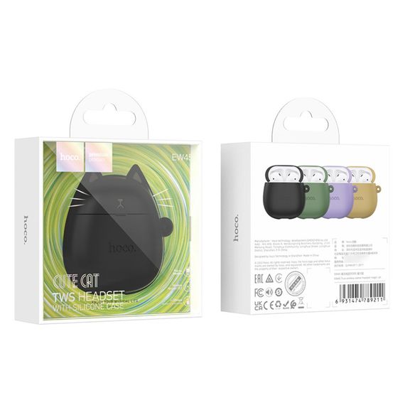 Беспроводные блютус наушники с микрофоном Hoco EW45 чорный | Зображення 5