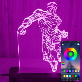 Акриловий світильник-нічник керування з телефона Залізна Людина tty-n000745