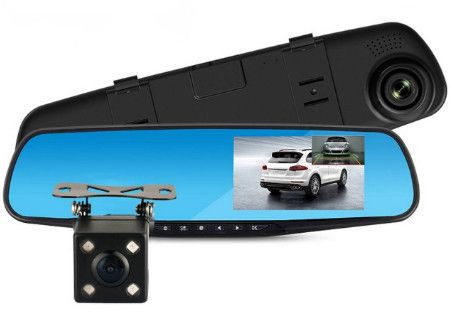 Відеореєстратор - дзеркало Dvr L9000 Full HD Автомобільний реєстратор із двома камерами | Зображення 1