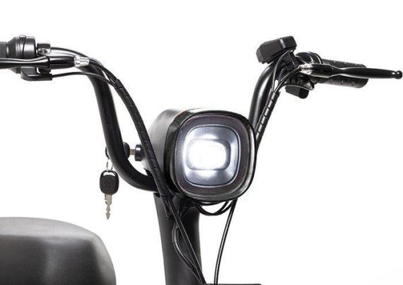 Электроскутер Crosser Mini LFP 450W 48V 15Ah, LiFePO4 аккумулятор, до 50 км пробег, электровелосипед 2 места Черный | Зображення 5