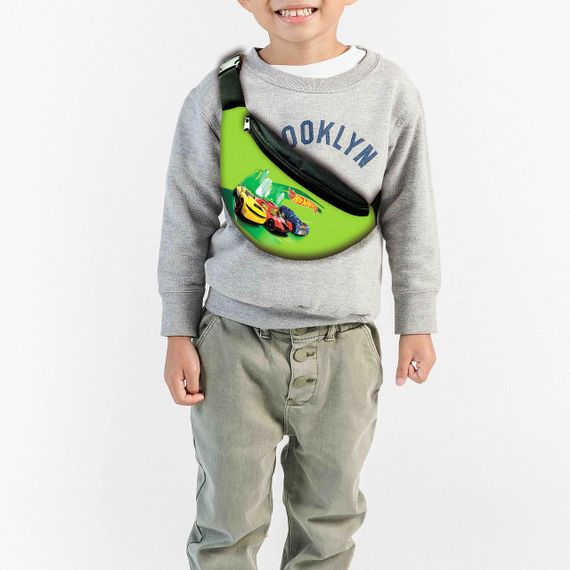 Сумка-бананка детская Хот Вилс "Hot Wheels" с принтом ,32х15см,сумка для мальчика  через плечо (00158)