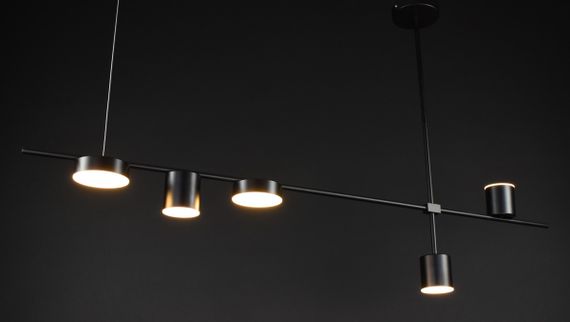 Люстра світлодіодна стельова LED світильник для квартири на стелю лед 27171 Чорний 42-72х12х122 см. | Зображення 3