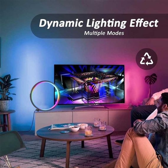 Настільна LED-лампа RGB Intelligent circular atmosphere light Bluetooth USB with app | Зображення 3