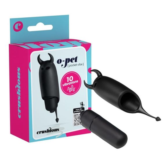 Кишеньковий вібратор Чортик Crushios O-Pet чорний Sex Aura | Зображення 1