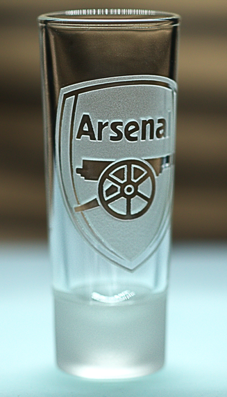 Стеклянная рюмка 60мл ФК Арсенал Arsenal с гравировкой подарок для фаната футбольный стопка | Зображення 1