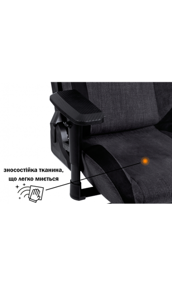 Кресло геймерское GT RACER X-8005 Dark GrayBlack Suede | Зображення 4