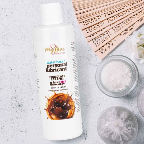 2в1 лубрикант та масажний гель - MyLove Aroma Series Intim&Massage Chocolate Caramel, 300 мл Sex Aura | Зображення 2