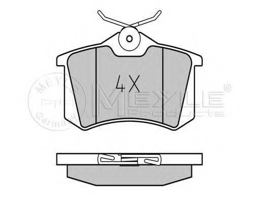 Комплект гальмівних колодок з 4 шт. дисків MEYLE 0252096117PD на VW GOLF Mk III (1H1)
