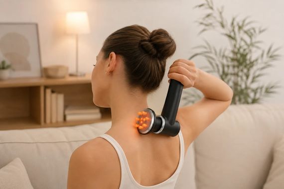 Перкуссионный массажер MASSAGE GUN TV-SH-11 • Массажный пистолет для мышц тела, спины, рук и ног для домашнего массажа | Зображення 2