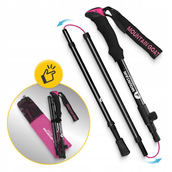 Трекінгові палиці Mountain Goat Pro+ 43-130 см Black/Pink (P-5905973404662) | Зображення 6