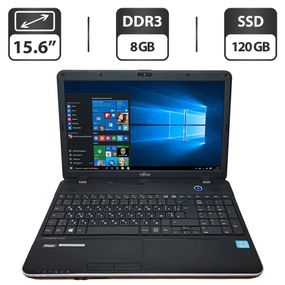 Ноутбук Б-класс Fujitsu LifeBook A512 / 15.6" (1366x768) TN / Intel Core i3-3110M (2 (4) ядра по 2.4 GHz) / 8 GB DDR3 / 120 GB SSD / Intel HD Graphics 4000 / WebCam / DVD-ROM / VGA б/у