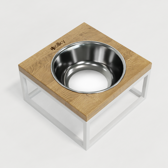 Миска на підставці для котів і середніх собак Hollky Base Solo M (1 × 0,8 л) Solo M-212110-WHNT | Зображення 6