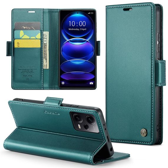 Кожаный чехол-книжка Retro Case для Xiaomi Redmi Note 12 Pro 5G / Poco X5 Pro цвет Зелёный