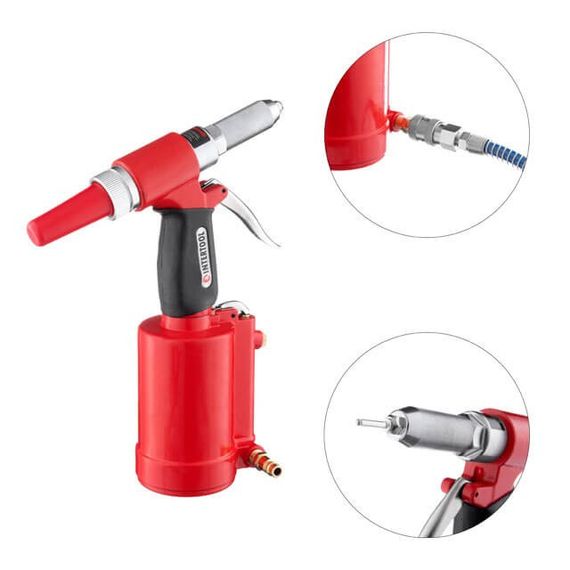 Пістолет заклепувальний пневматичний, аксесуари, кейс INTERTOOL PT-1304 | Зображення 3