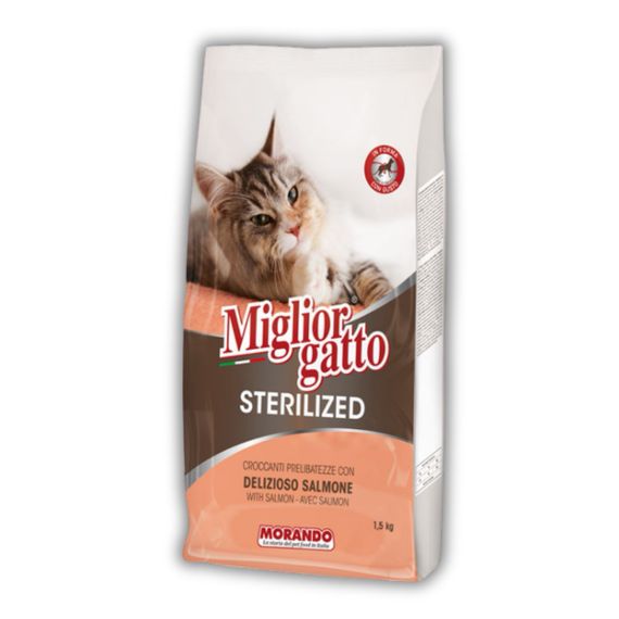 Сухий корм для стерилізованих котів з лососем Morando Migliorgatto Sterilized, 1.5 кг