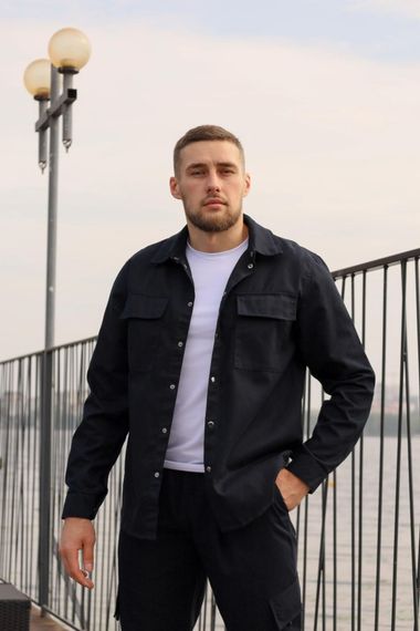 Сорочка чоловіча бавовняна "Coton" Intruder темно-синя (1170828695)