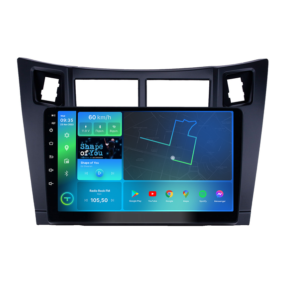 Штатна магнітола Torssen Toyota Yaris Vios 05-11 black FL9 4+64Gb 4G Carplay DSP | Зображення 1