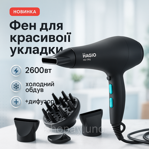 Фен для волос с холодным режимом, Фен с регулировкой температуры и потока воздуха RQ-74