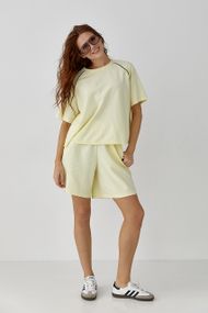 Спортивний костюм із шортами - лимонний цвет, ONE SIZE (є розміри)